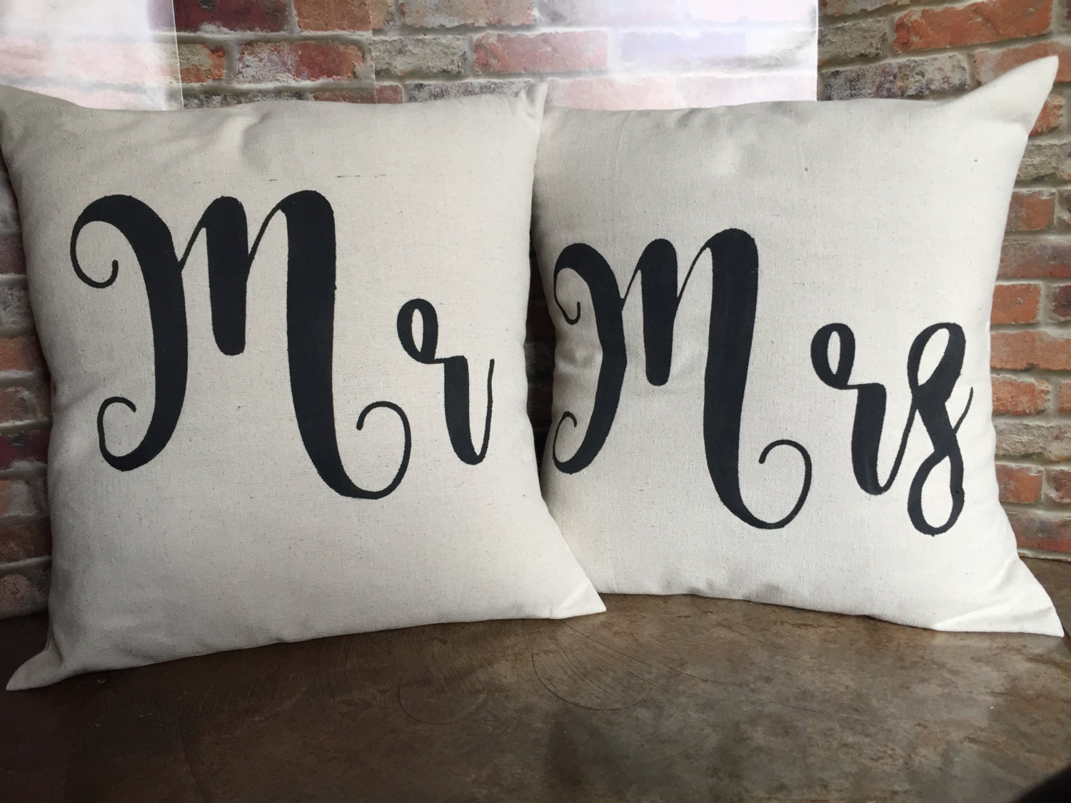 Mr. and Mrs. Pillow Covers Mr. & Mrs. Canvas Pillow Covers Etsy