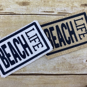 Hat Patch, Beach Life Hat Patch, DIY Hat Patch, Iron-on Patch, Burlap Patch, Custom Hat Patch, Patches for Hats, Beach Life