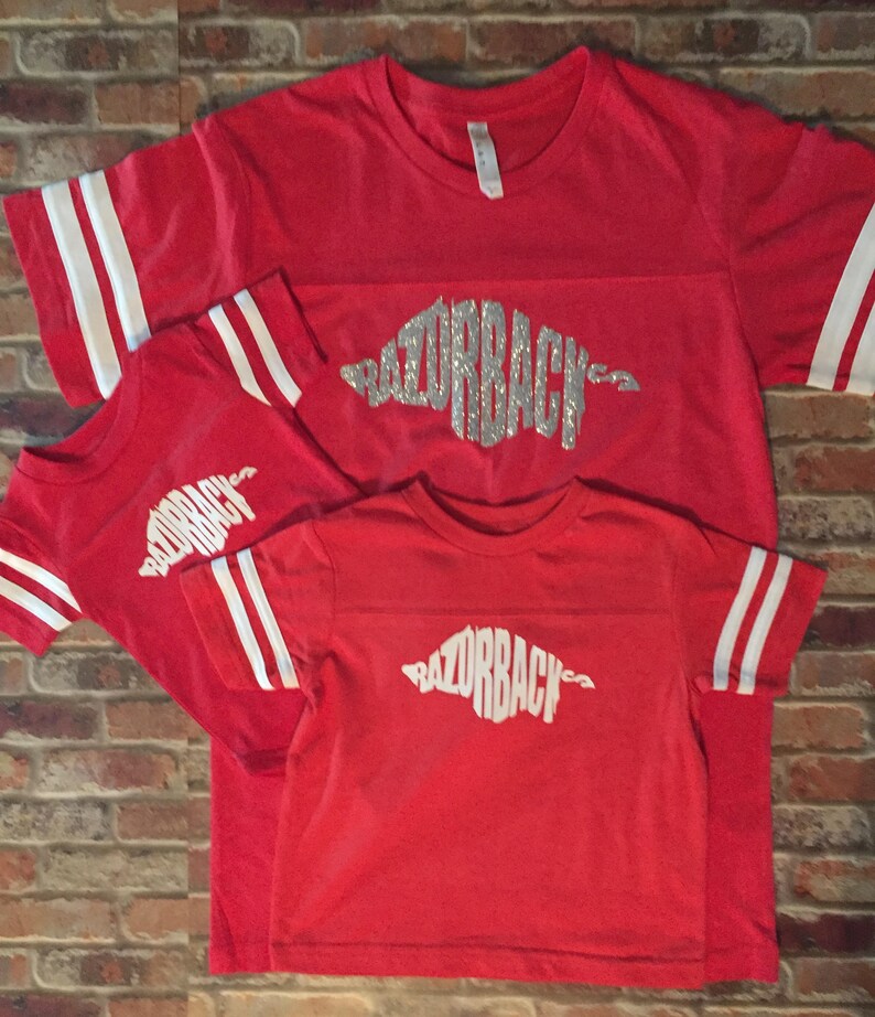 Matching Shirts Razorback Shirt Arkansas Razorbacks Jersey Arkansas Shirt Spirit Wear Bodysuit Infant Razorback Shirt Game Day Shirt