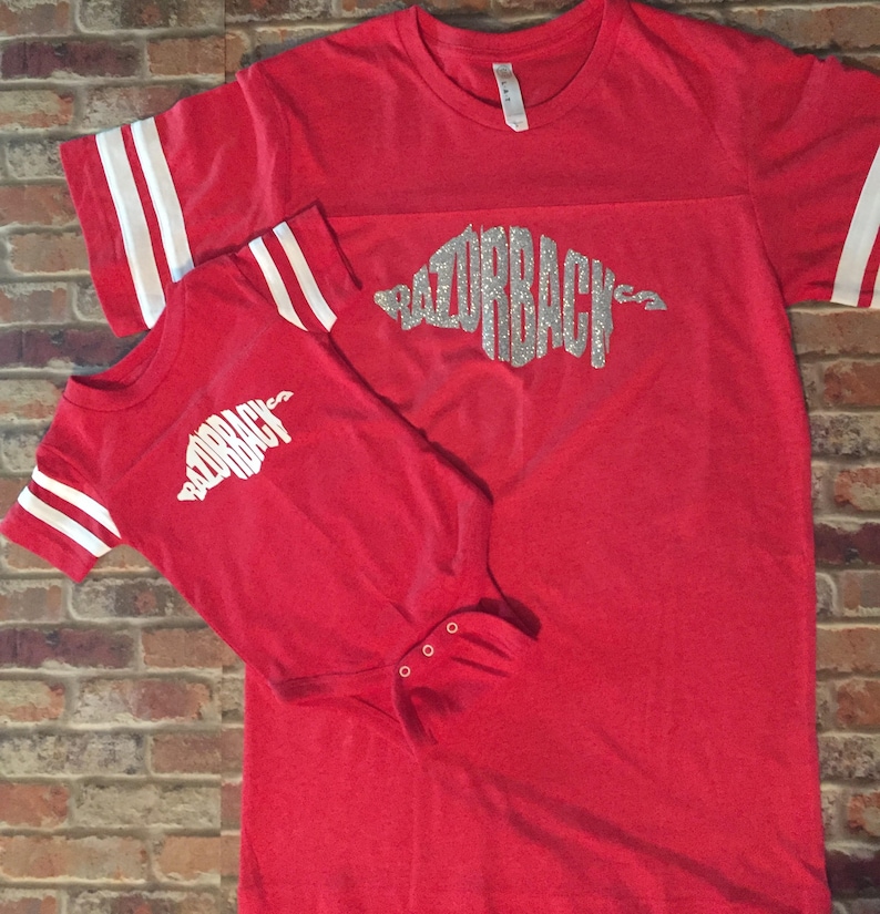 Matching Shirts Razorback Shirt Arkansas Razorbacks Jersey Arkansas Shirt Spirit Wear Bodysuit Infant Razorback Shirt Game Day Shirt