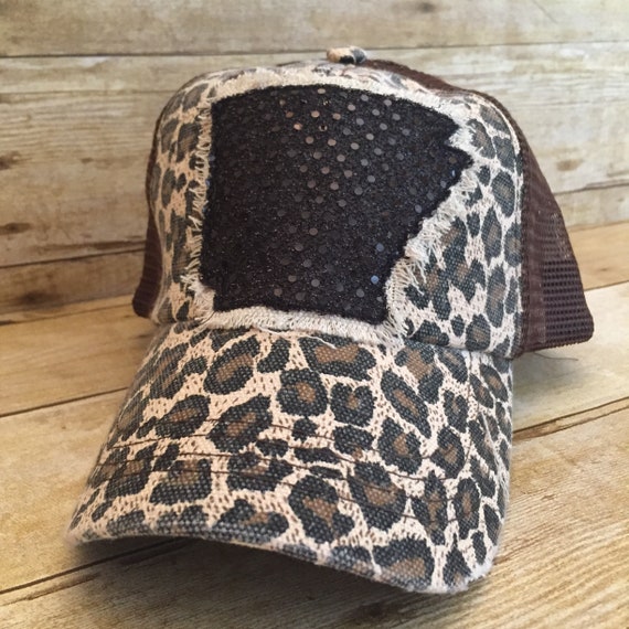 cheetah print baseball cap