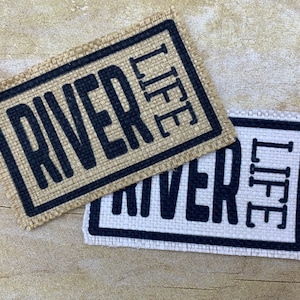 Hat Patch, River Life Hat Patch, DIY Hat Patch, Iron-on Patch, Burlap Patch, Custom Hat Patch, Patches for Hats, River Life