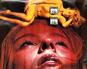 Rare 1970s Danish Poster of Nude Woman Above Face - Vintage European Nude Posters - Sexy Wall Art - Unusual David Lynch Influence