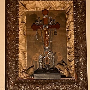 19th Century Indulgences Religious College with Dice and Skull Crossbones Rare Antique 1800s Victorian Catholic Iconography Exorcism image 1