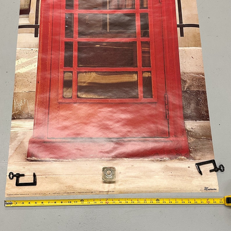 Rare 1970s London Red Telephone Booth Poster by Verkerke Banksy Art Massive Wall Size 82 x 34 1977 Vintage European Posters image 5