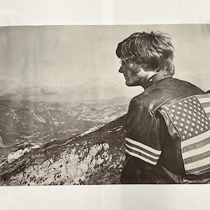 1970s Easy Rider Poster of Peter Fonda on Motorcycle - Vintage Counter Culture Posters - Motorcycle Culture