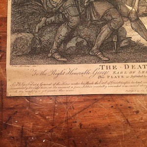 Francesco Bartolozzi Engraving 1788 The Death of Sr. Philip Sydney After John Mortimer Rare Engraving 18th Century Old Master image 3