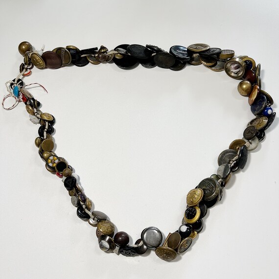 Victorian Charm String Button Necklace: 19th Cent… - image 9