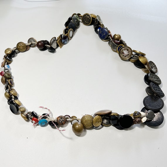 Victorian Charm String Button Necklace: 19th Cent… - image 6