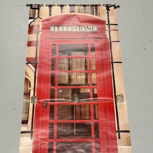 Rare 1970s London Red Telephone Booth Poster by Verkerke Banksy Art Massive Wall Size 82 x 34 1977 Vintage European Posters image 3