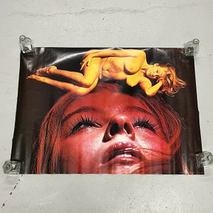 Rare 1970s Danish Poster of Nude Woman Above Face Vintage European Nude Posters Sexy Wall Art Unusual David Lynch Influence image 3