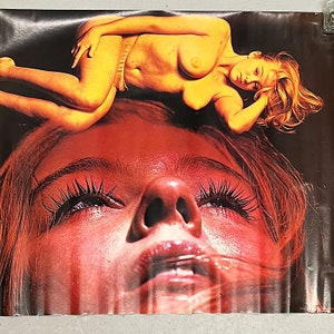 Rare 1970s Danish Poster of Nude Woman Above Face Vintage European Nude Posters Sexy Wall Art Unusual David Lynch Influence image 5
