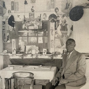 Early 1900s Photograph of African American Merchant Display - Rare Black History - Antique Stores - Mercantile Store Stock Examples