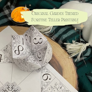 Garden Lineart Fortune Teller Printable