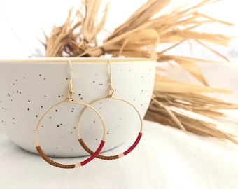 Bead Hoop Earrings, Seed Bead Hoop Earrings, Hoop Earrings, Boho Hoops, Minimal Earrings, Gold filled or Sterling Silver