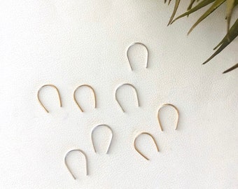 Minimalist Arc Earring, Horseshoe Earring, Open Hoop Earring, Simple Modern Jewelry