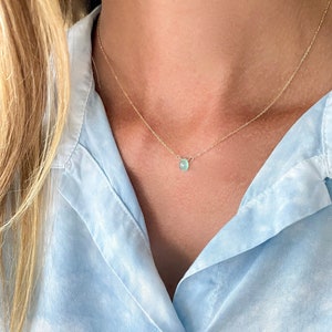 Blue Chalcedony Necklace, Minimalist Necklace, Simple Necklace, Dainty Necklace