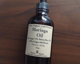 Pure Organic Cold-Pressed Moringa Seed Oil (anti-aging, skincare, haircare, hair growth, skin anti-inflammatory, murungai, ben oil)