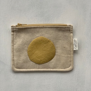Pochette zippée en lin / porte-monnaie zippé / porte-monnaie