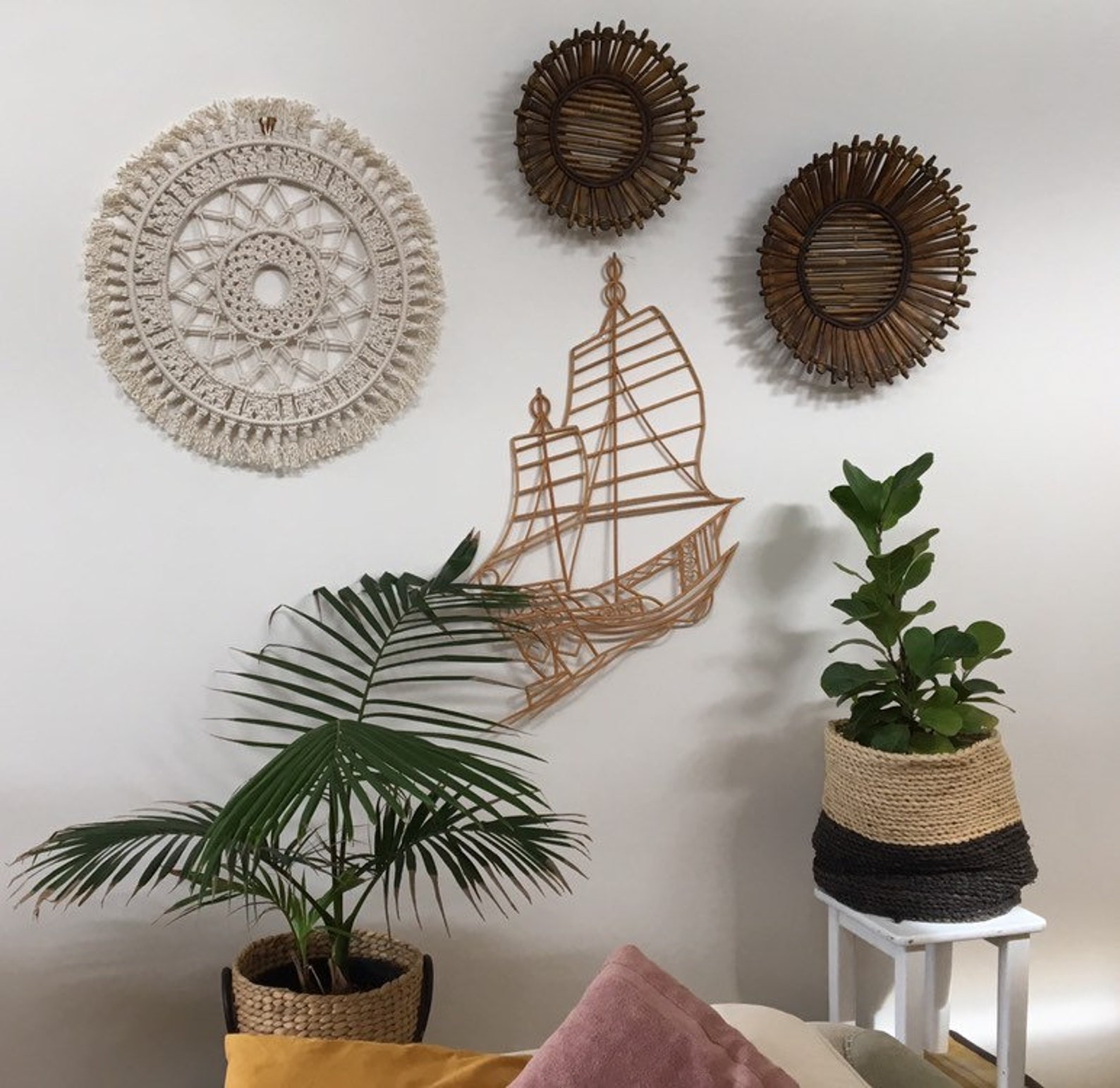 Round Macrame Wall Hanging / Wall Decor / Rope / Fringing Etsy Australia