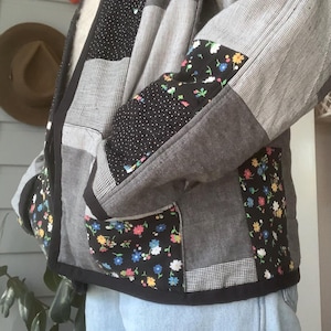 Patchwork Quilted Jacket: Upcycled Cotton Quilt, Size Small/Medium