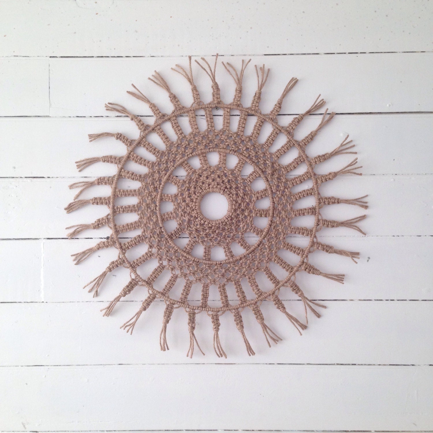 Round Macrame Wall Hanging / Wall Decor / Rope / Fringing /jute Etsy