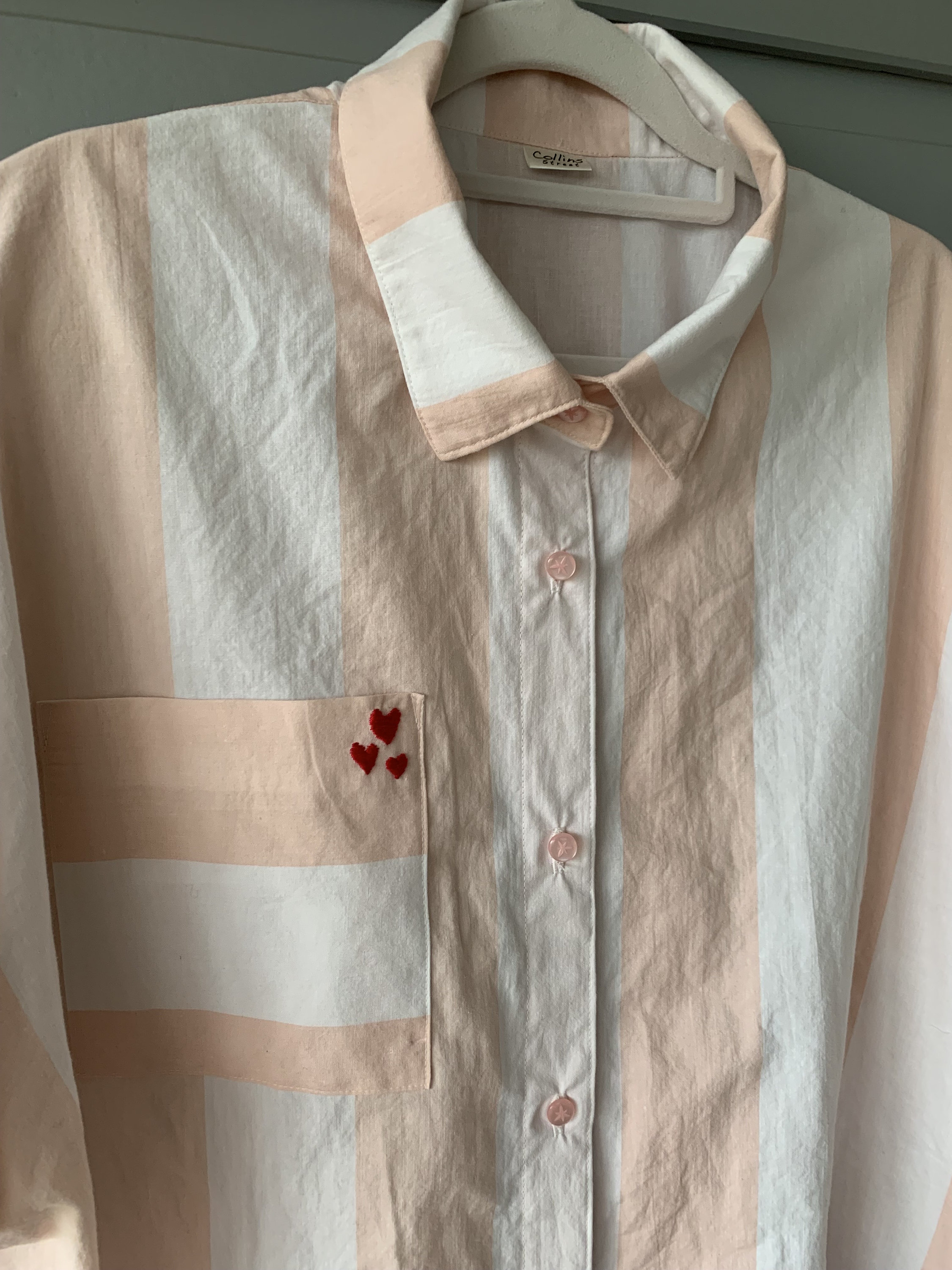 Blue/Pink/White Stripe Woven Shirt