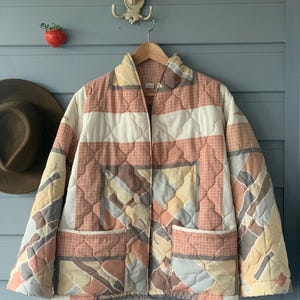 Quilted jacket/ upcycled quilt jacket/ size Ladies L/XL