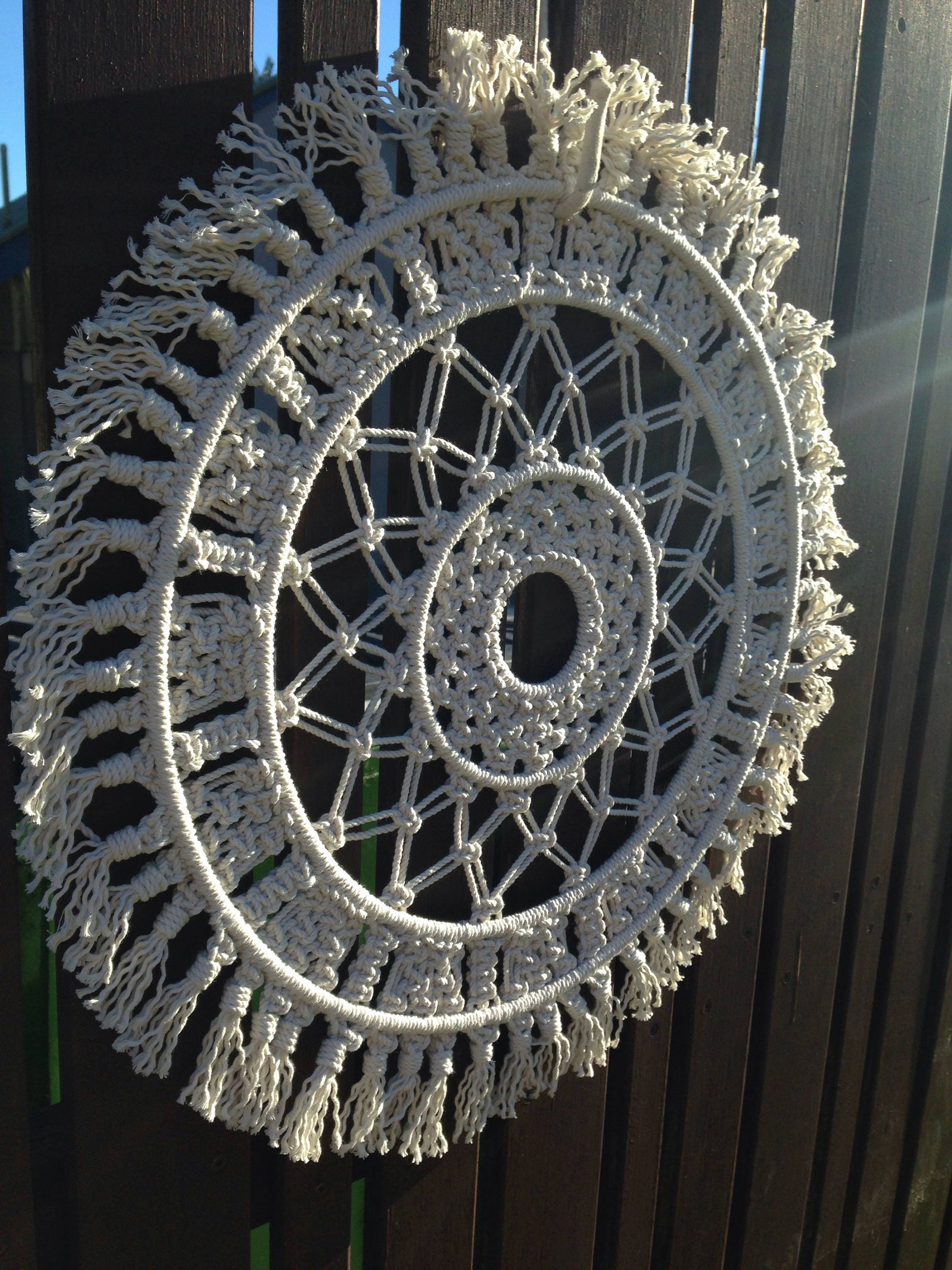 Round macrame wall hanging / wall decor / rope / fringing Etsy