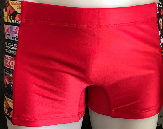 ONLY 1***ROGUEswim REDLIGHT + #callgirl digital print paneled EUROTRUNK swimshort