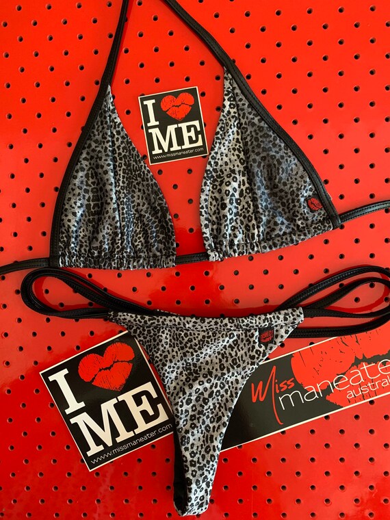 ONLY 1***MISSMANEATER #carnal thin bind sliding micro top + thin bind sliding THONGpant!***SUPERmicro bikini!