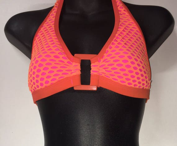 35%OFFSALE *** MissManeater VANDALIZE buckle front fixed thick bind long halter top *** MAX coverage!