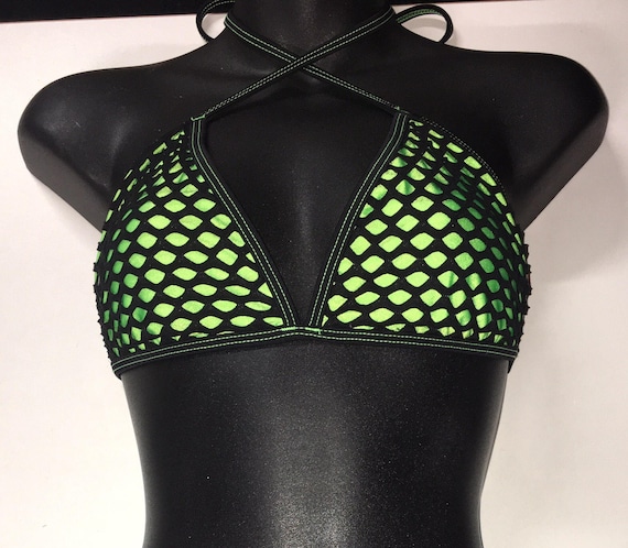 35%OFFSALE *** MissManeater VANDALIZE thin bind fixed triangle boutique bikini top ***MAX coverage!