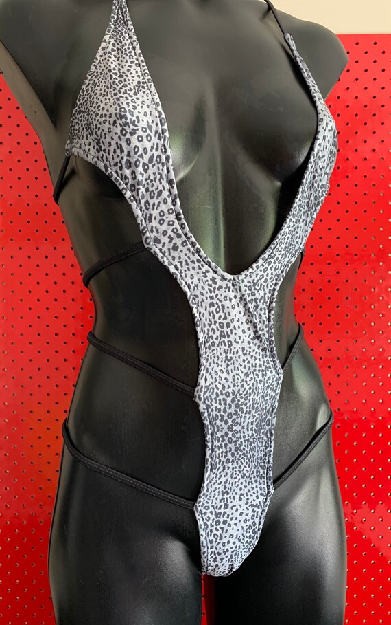 ONLY 1***MissManeater #carnal super micro strap one piece designer swimsuit! SUPERmicro SUPERsexy!