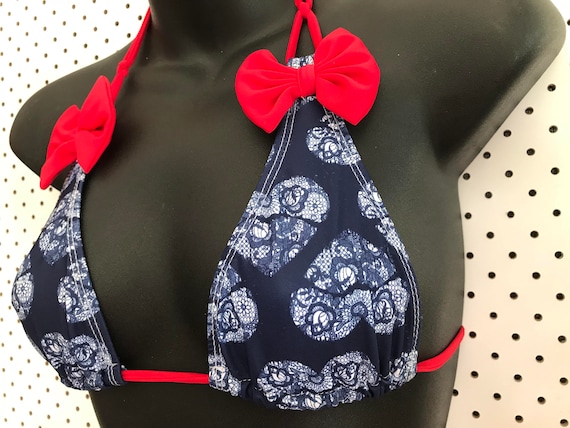 35%OFFSALE *** MissManeater HELLO_SAILOR double tie thin sliding halter top with bow detail *** MICROcoverage!