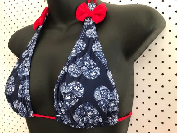 35%OFFSALE *** MissManeater HELLO_SAILOR sliding long halter top with bow detail! *** ADJUSTABLE coverage!
