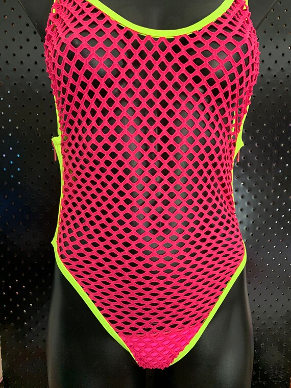 SIGNATURE***MISSMANEATER see-thru mesh zip side designer swimsuit***THONG cut!