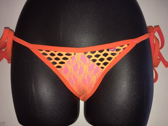 35%OFFSALE *** MissManeater VANDALIZE tie side spliced boutique bikini pant *** SUPERLOW rise!