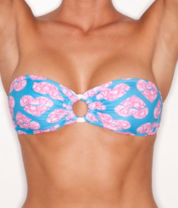 75%OFFSALE *** MissManeater SWEETHEART ring front bandeau boutique bikini top ***FULL coverage