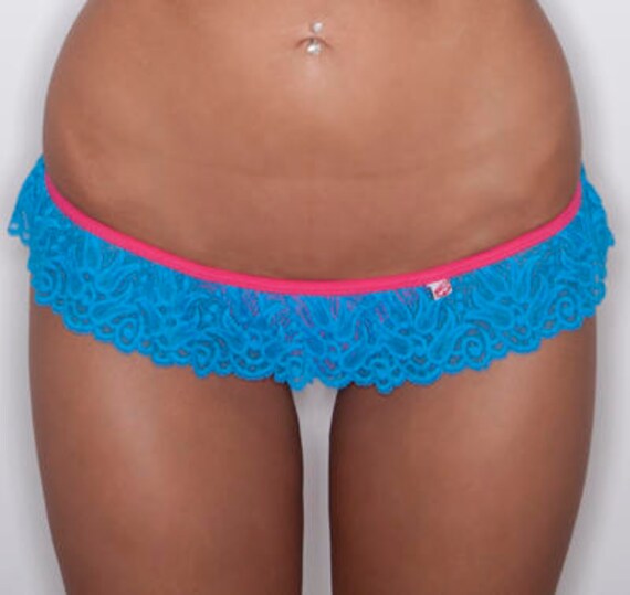 50% off SALE ***maneaterSTYLE *** MissManeater TAINTEDLOVE lace frill skirt T-bar boutique bikini pant *** Thong cut!