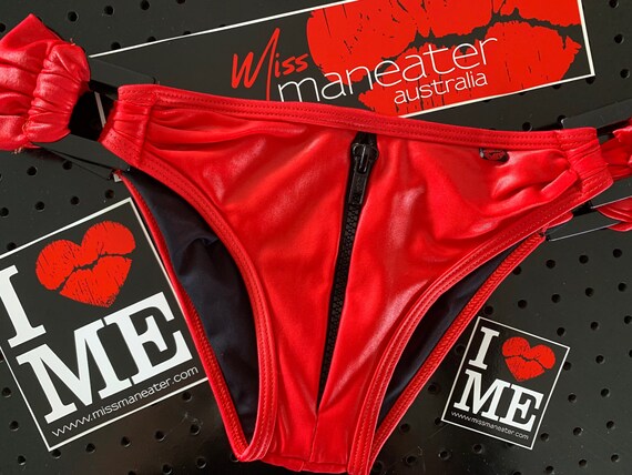 35%OFF***MISSMANEATER #REDlight zipper buckle/soft band side hipster pant ***PANTonly!