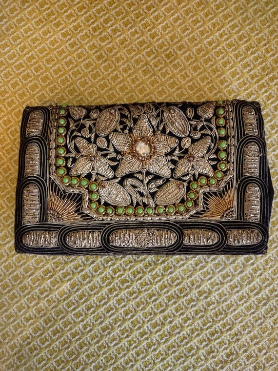 SALE Gorgeous Vintage Embroidered Clutch - Met Gil