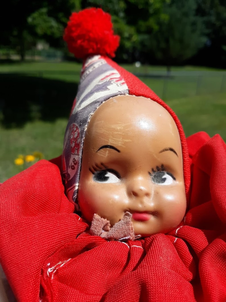 1960s Handmade Fabric Doll Vintage Colorful Yoyo Doll Etsy