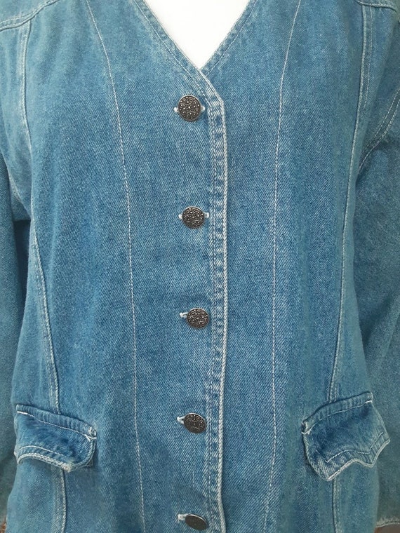 Vintage Jean Jacket - Cute Women's Fitted Style -… - image 4