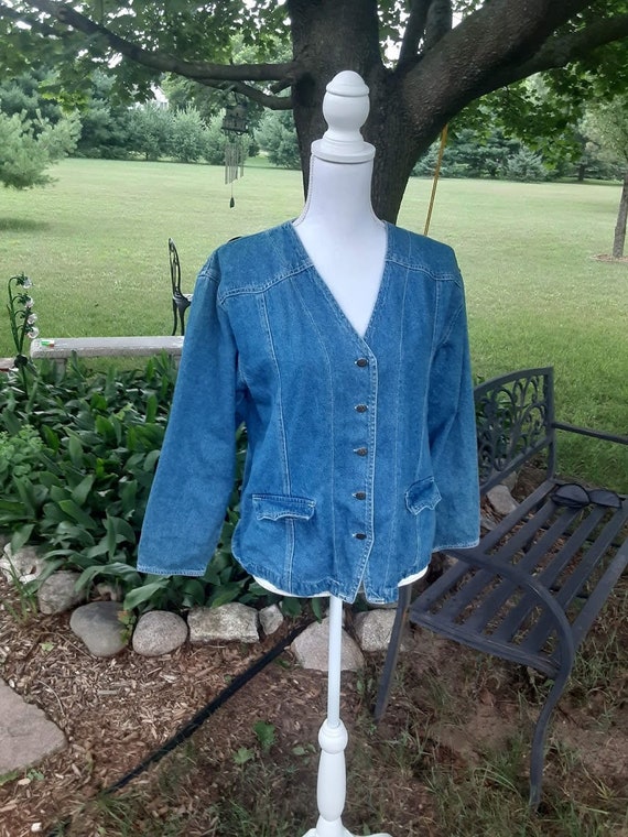 Vintage Jean Jacket - Cute Women's Fitted Style -… - image 1