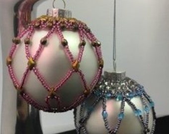 Gem Sparkles Ornament Cover Tutorial Pattern Christmas Holiday Beaded Decoration
