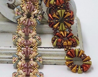 Velourex Bracelet Tutorial Pattern - Mystic Ovals as seen on the cover of Bead & Button Magazine February 2019 - Vexolo, Demi Beads
