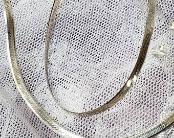 Sterling Silver Flat Wide Herringbone Chain