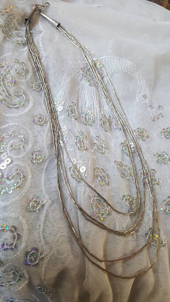 Native American Sterling Silver Liquid Bead Neckl… - image 3