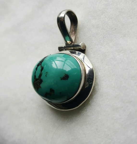 Turquoise and Sterling Silver Pendant/ Turquoise M